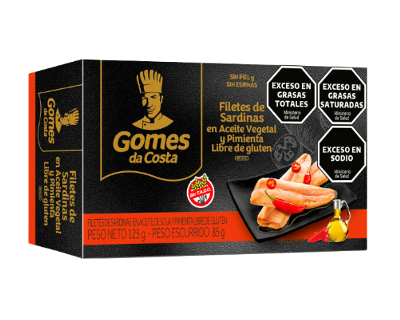 Filetes de Sardinas en aceite y pimienta 125gr